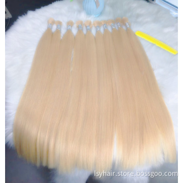 100% Virgin Remy Bulk Hair Extensions European Caucasian Blonde 613 60 Wholesale No Weft Human Hair Extensions